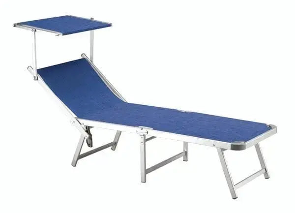 Lettino pieghevole in alluminio blu