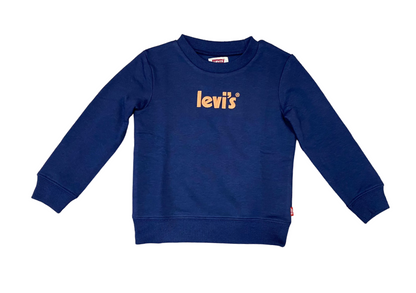 Levi's Kids Felpa da bambino  e ragazzo con logo ricamato 9EH066-BCF blu accademico