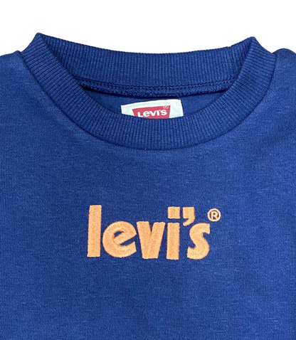 Levi's Kids Felpa da bambino  e ragazzo con logo ricamato 9EH066-BCF blu accademico
