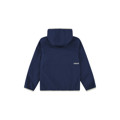 Levi's Kids Giacca a vento con cappuccio da bambino Stowaway 8EK396-BCF blu
