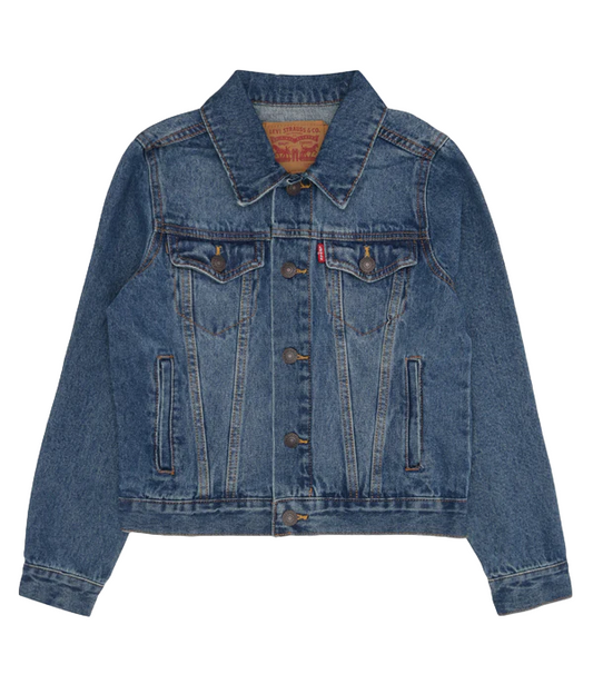 Levi's Kids giacca in jeans da ragazzo LVB Trucked 9E2058 M8X LW bristol blu medio