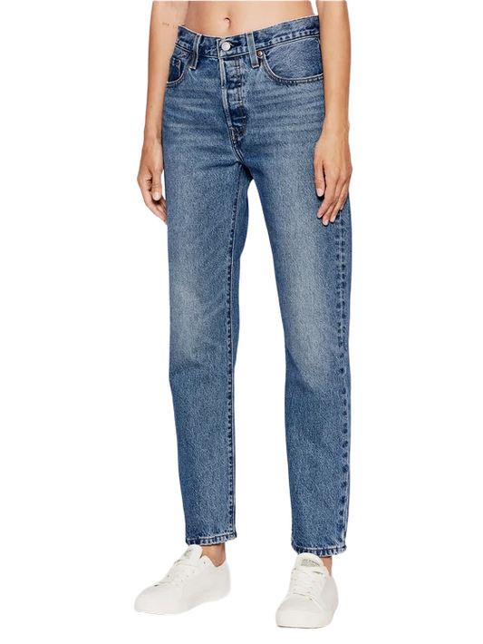 Levi's Jeans 501 Cropped Donna 36200-0236 Blu Medio Vita Alta Bottoni