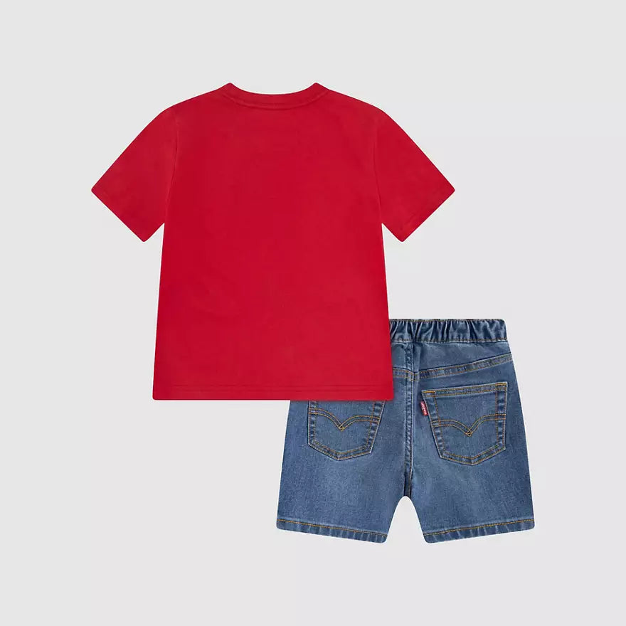 Levi's Kids completo Tee & Denim - T-shirt con stampa - 6EP622-RCU rosso