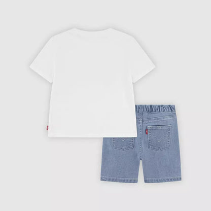 Levi's Kids completo Tee & Denim - T-shirt con stampa - 6EP622-W1T Bianco