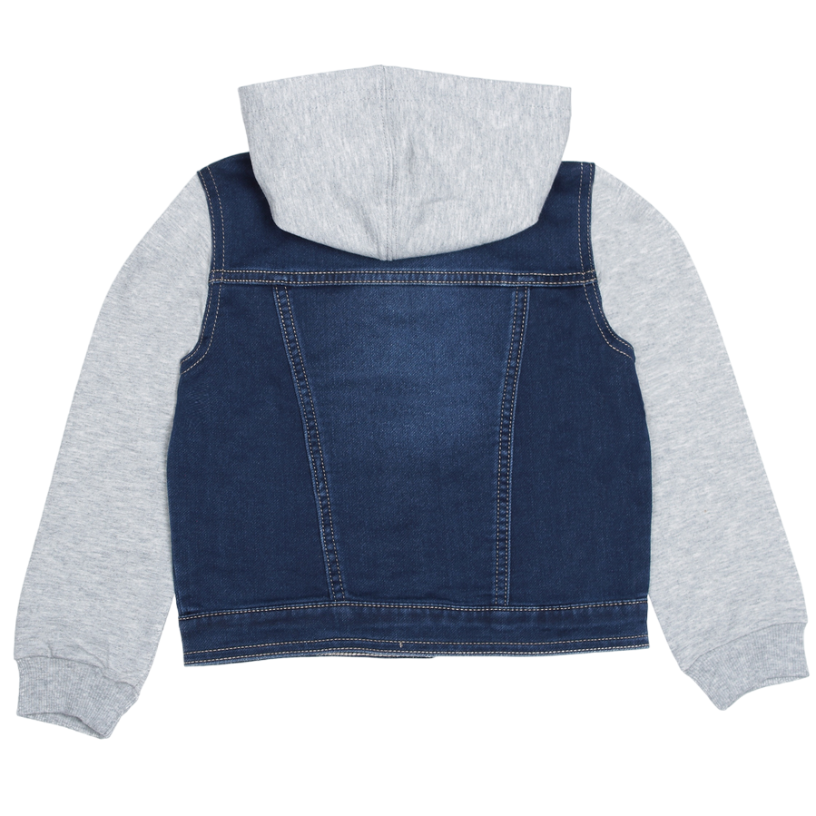 Levi's Kids giubbino in cotone con cappuccio da infant 6E8564-D1M blu scuro grigio