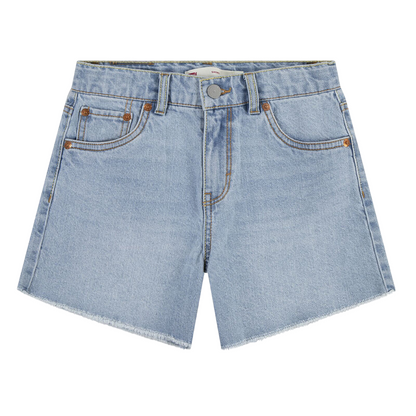 Levi's Kids pantaloncino in jeans da ragazza a taglio vivo 4EM220-L9Y blu medio