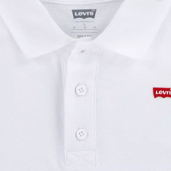 Levi's Kids polo manica corta junior con logo crest EA893-W3B bianco