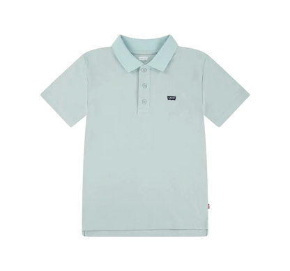 Levi's Kids polo manica corta da ragazzo in cotone pique Back Neck Tape EA893 acqua