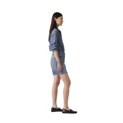 Levi's Women's High-Waisted Oversized Shorts A93110005 Worn Memory Blue