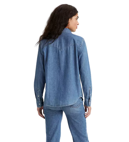 Levi's camicia da donna in jeans Westers Iconic 16786-0017 blu medio
