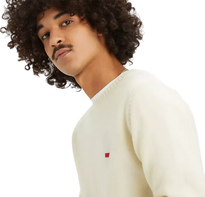 Levi's maglioncino girocollo da uomo Housemark A43200020 panna