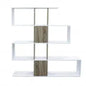 Adrianne White and Natural Bookcase: Melamine, 145x29x145