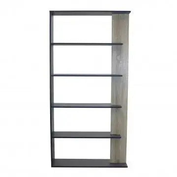 Bücherregal Alisha Grau und Natur, 90x23,5x180