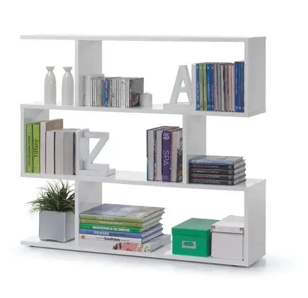 Libreria Modulare Athena Bianca con Struttura in Legno MDF