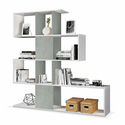 Libreria Zig-Zag in Cemento Bianco 145x145x30 cm