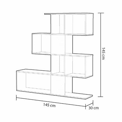 Libreria Zig-Zag in Cemento Bianco 145x145x30 cm