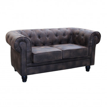 Chesterfield Sofa aus weißem oder braunem Vintage-Kunstleder, 2- oder 3-Sitzer