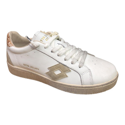 Lotto Leggenda Autograph Laminated Lifestyle Sneakers Donna Bianco Oro - 223668 EFZ