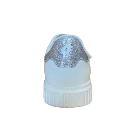 Lotto sneakers con strappo da bambina Venus 1 AMF 219415 1VQ white-silver metal 2