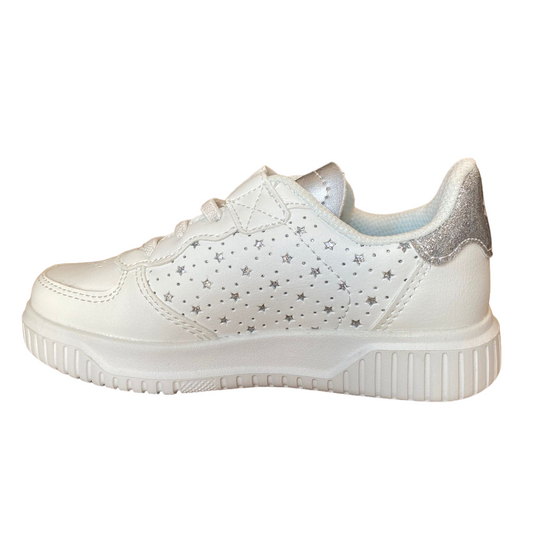Lotto sneakers con strappo da bambina Venus 1 AMF 219415 1VQ white-silver metal 2