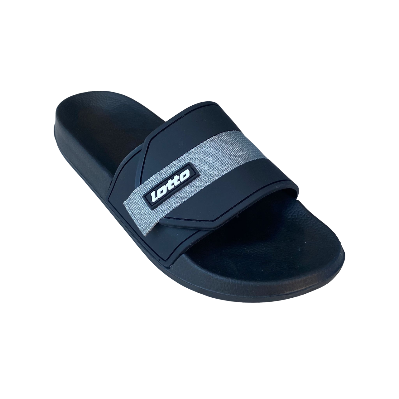 Lotto ciabatta da piscina o mare con fascia a strappo 219535 9JT nero grigio