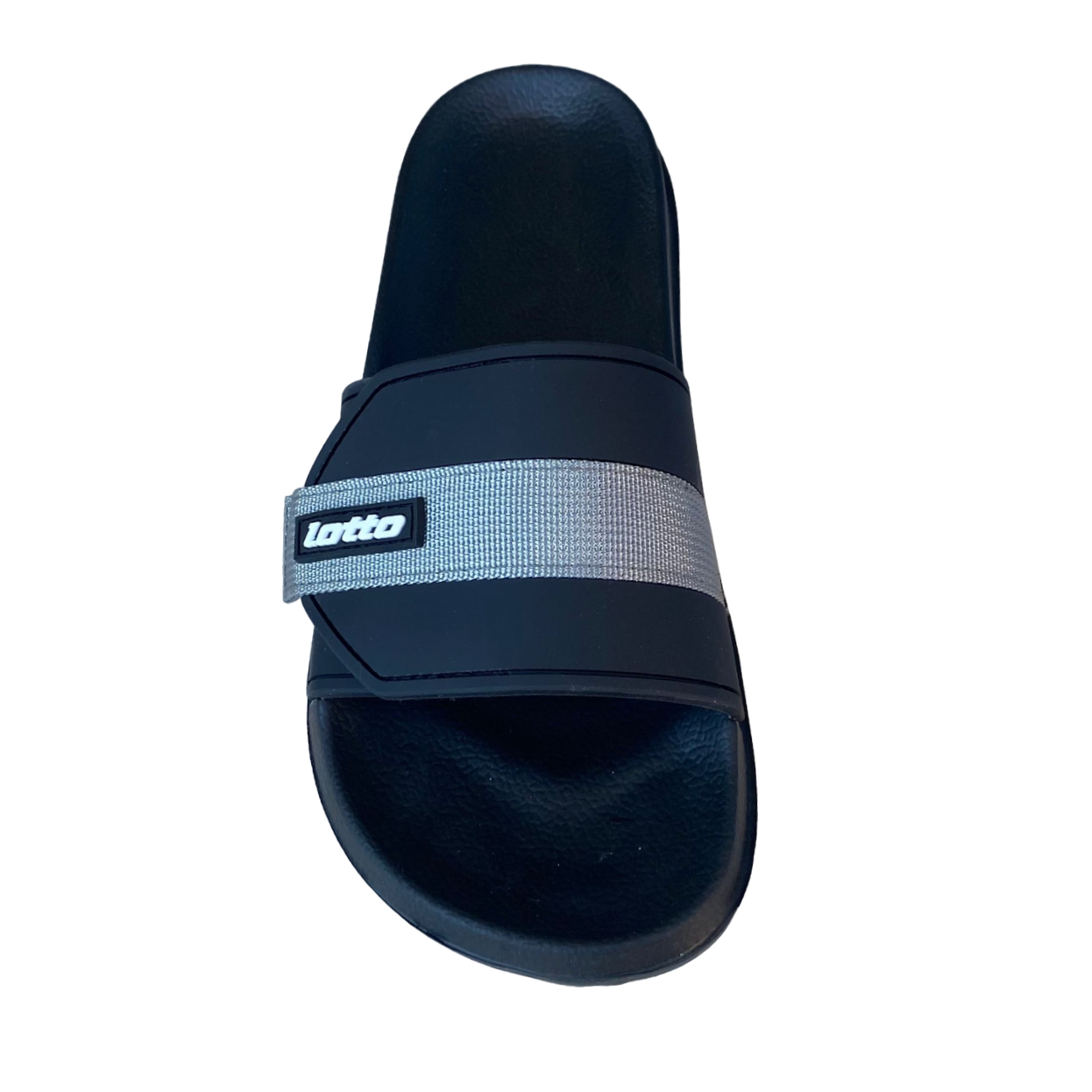 Lotto ciabatta da piscina o mare con fascia a strappo 219535 9JT nero grigio
