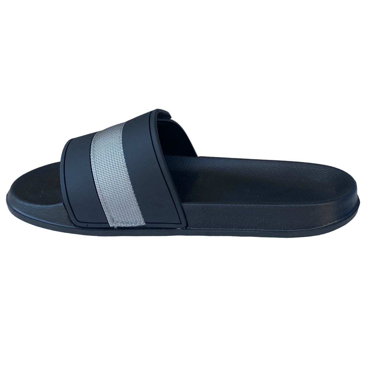 Lotto ciabatta da piscina o mare con fascia a strappo 219535 9JT nero grigio
