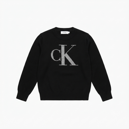 Calvin Klein Junior Maglia Monogram Regular LVCKTJF02BT Nera