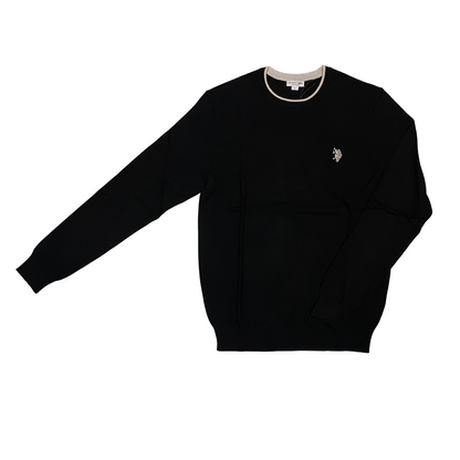 US Polo Assn Maglia Girocollo Misto Lana e Viscosa US42173007 199 Nero – Comfort Classico, Stile Versatile e Qualità Tradizionale