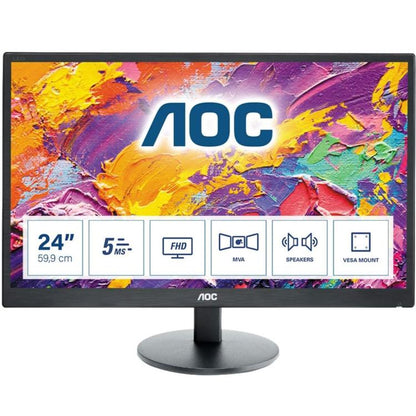 Aoc Monitor Gaming 24" Full Hd Led 6ohz 5ms Mva Altoparlanti Hdmi Vga M2470swh