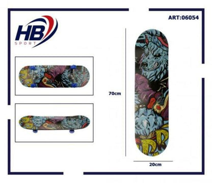 Hb Sport Skateboard Komplett Unisex Kinder/Erwachsene Holzskate 06054 70cm