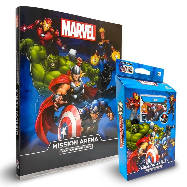 Marvel Mission Arena Trading Kartenspiel + Sammelalbum (Avengers)