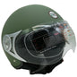 Jet Helmet Sirio Matt Motorcycle Scooter ECE Approved Removable Visor (Green Size M)