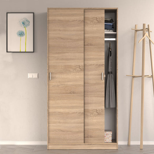 Eleganter Kleiderschrank aus kanadischer Eiche mit Schiebetüren 100x50x200 H