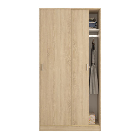 Eleganter Kleiderschrank aus kanadischer Eiche mit Schiebetüren 100x50x200 H