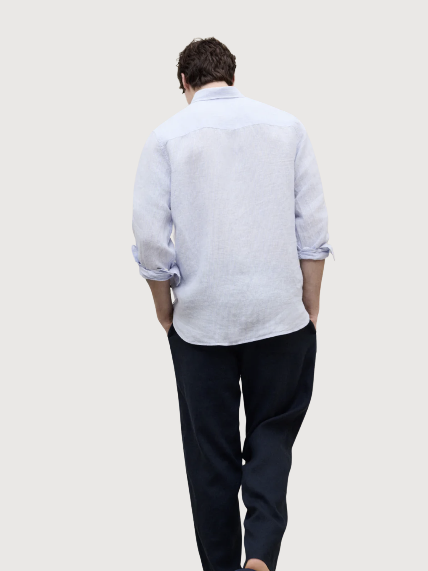 ADAN SHIRT MAN Weiß Hellblaue Streifen | ECOALF