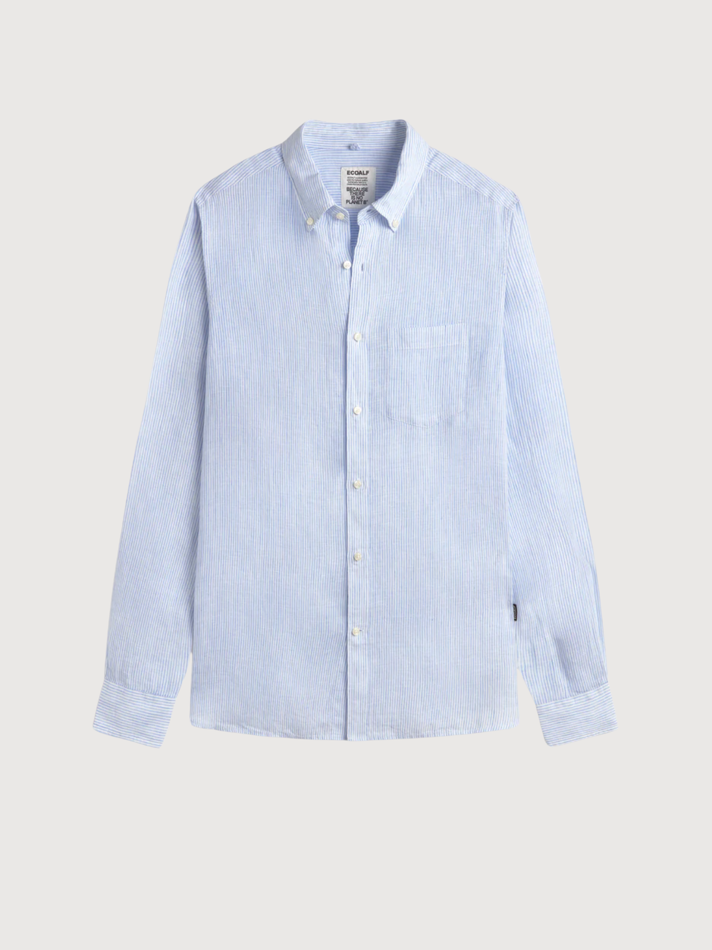 ADAN SHIRT MAN Weiß Hellblaue Streifen | ECOALF
