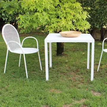 Tavolo Manchester impilabile 80 X 80 in acciaio verniciato a polvere