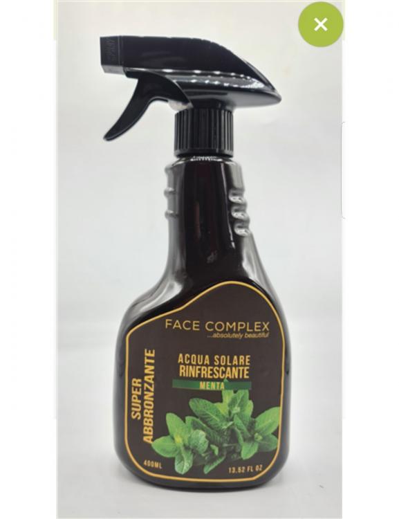 Face Complex Sonnenwasser mit Minze, Bräunung, parfümiertes Spray für Gesicht, Beine, Körper