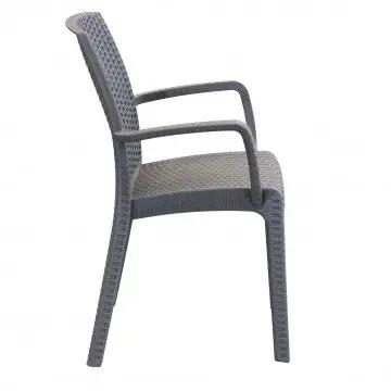 Poltrona Indiana - Sedia per esterni in wicker con struttura plastica stampata, dimensioni cm 57 x 59 x 86 h.