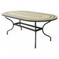 Dedalo Oval Table 200x100 - Beige and Anthracite Mosaic Top, Iron Base