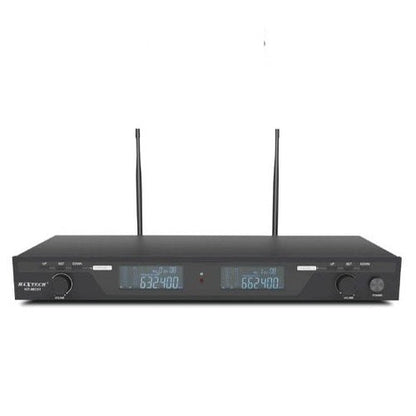 Sistema Microfonico Display Coppia 2 Microfoni Gelato Wireless Uhf Professionale
