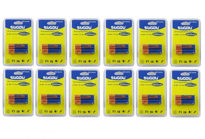 24 BATTERIE MINI STILO AAA RICARICABILI UNIVERSALI Ni-MH 1.2V 4800mAh 12 BLISTER