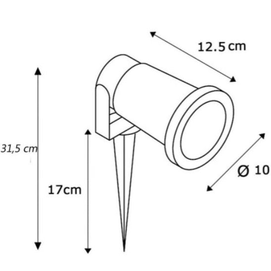 Faretto Giardino Picchetto Parete Esterno Segnapassi Orientabile Led Gu10 Bianco