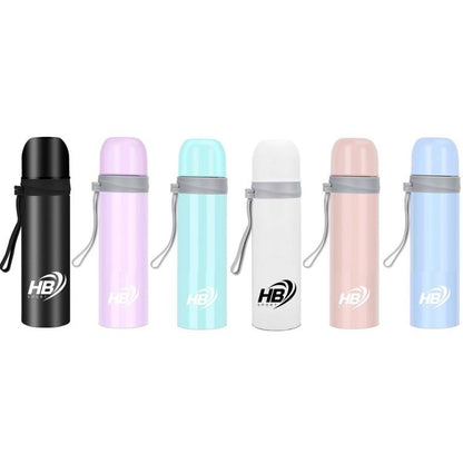 Hb Edelstahl-Isolierflasche 500 ml (12/24 Std.) mit Klickverschluss | Rosa