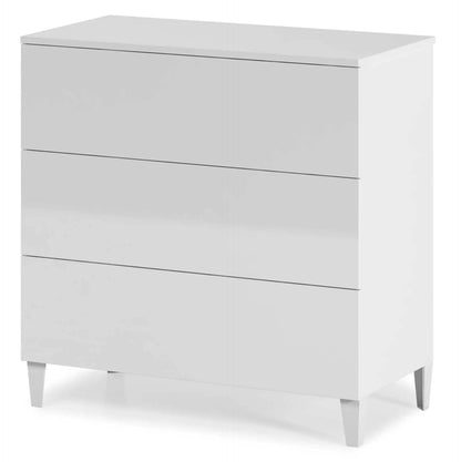 Kommode Modern 3 Schubladen Hochglanz Weiß 80x40x80h