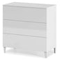 Kommode Modern 3 Schubladen Hochglanz Weiß 80x40x80h