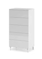 Modern Chest of Drawers with 5 Drawers Glossy White 61x40x117h