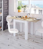 Extendable table 67x67/135-h79 Canadian oak/Artik white