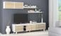 Modern Avant Living Room 200x41x50h (base) glossy white and Canadian oak